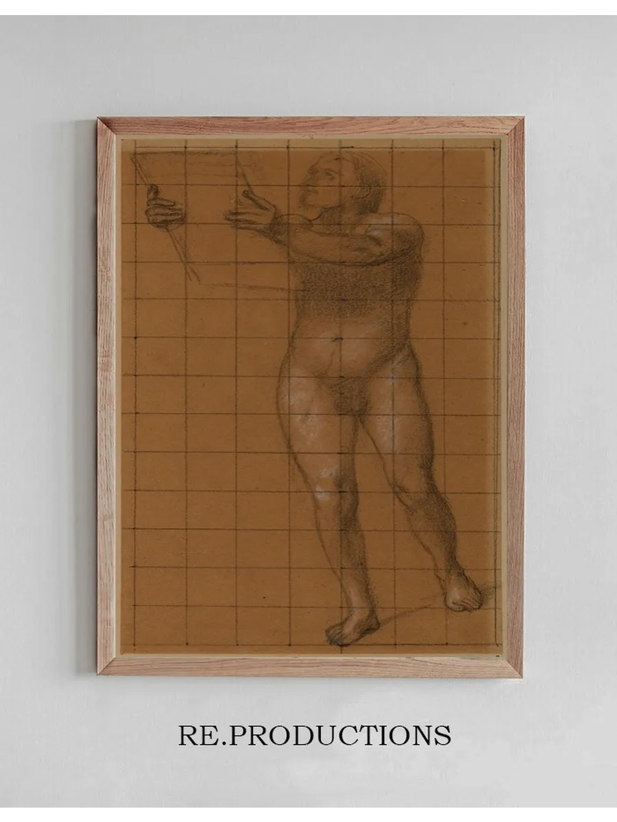Homme Nu, de Face Tenant Une Tablette