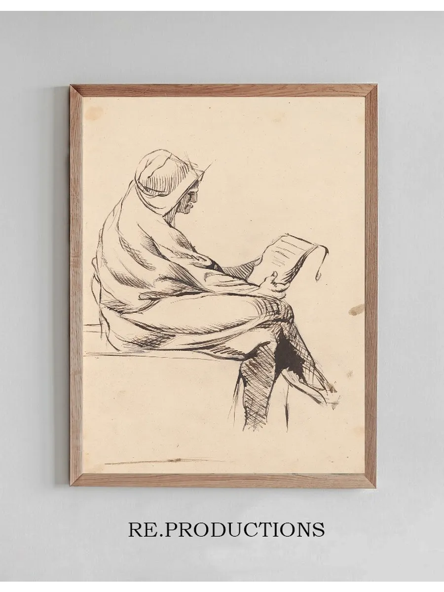 Hooded Man Reading