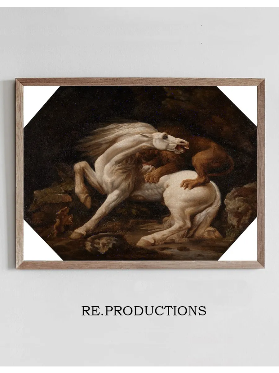 Horse Attacked by a Lion