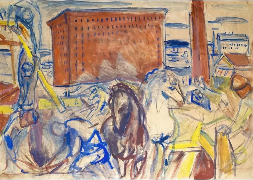 Horse Team on a Building Site