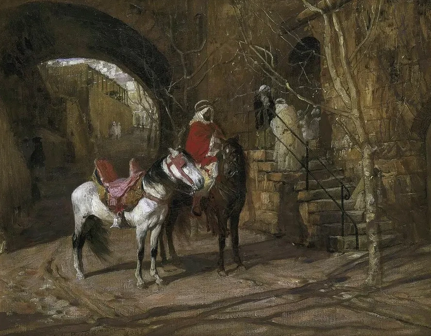 Horseman In A Courtyard