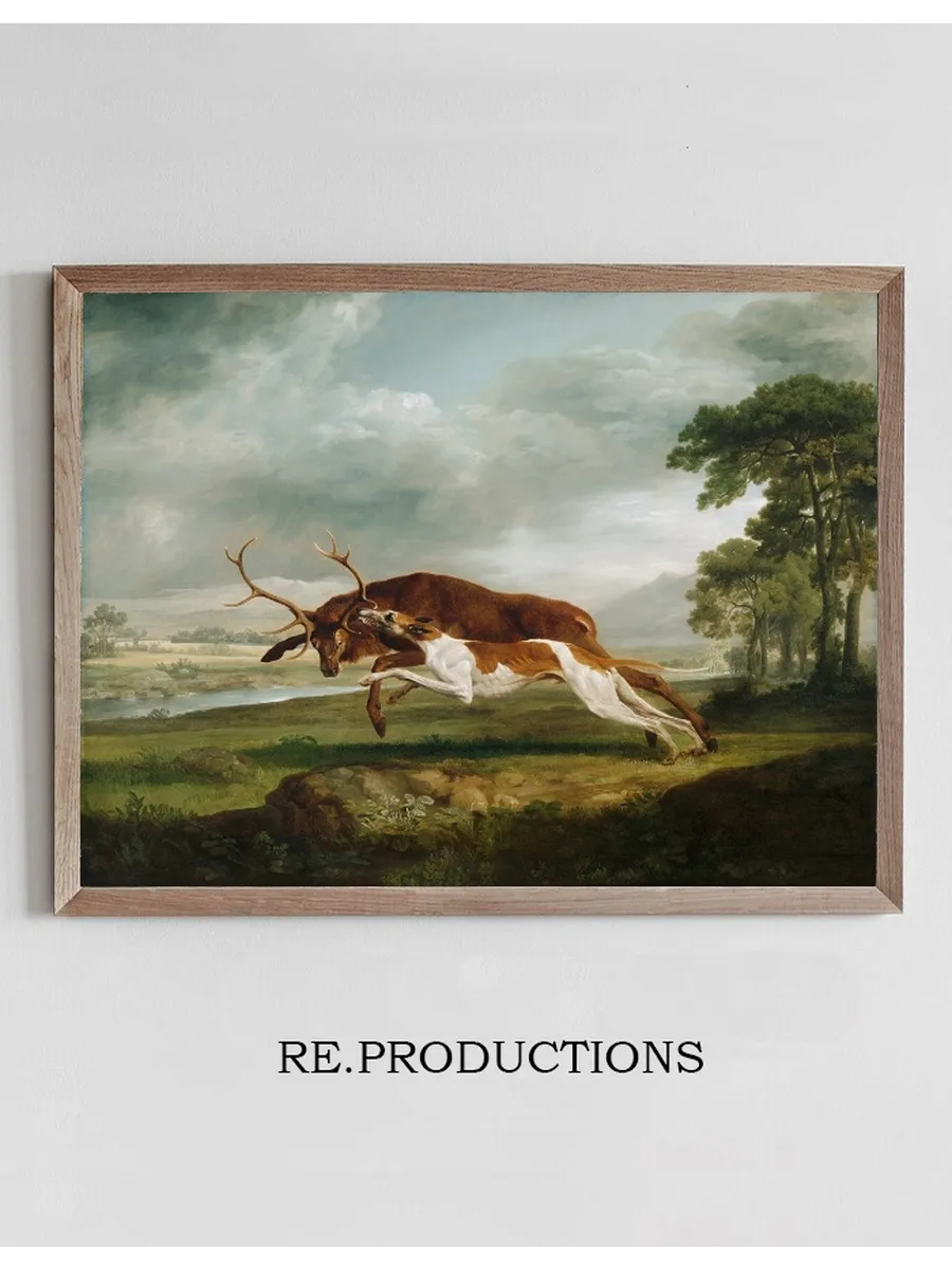 Hound Coursing a Stag