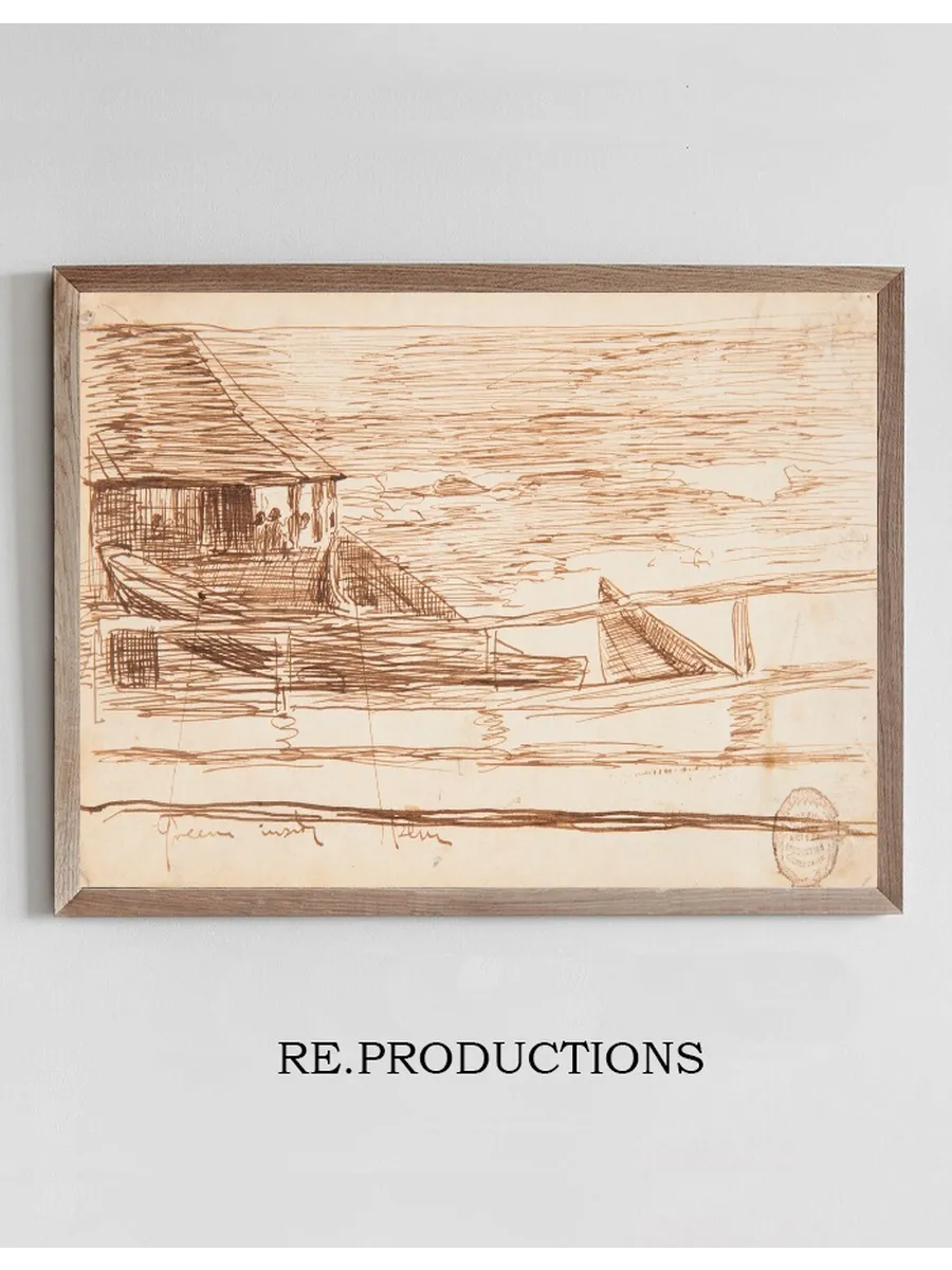 House at a Railing with Beached Dories