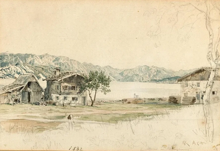 Houses Near Lake Attersee, Study