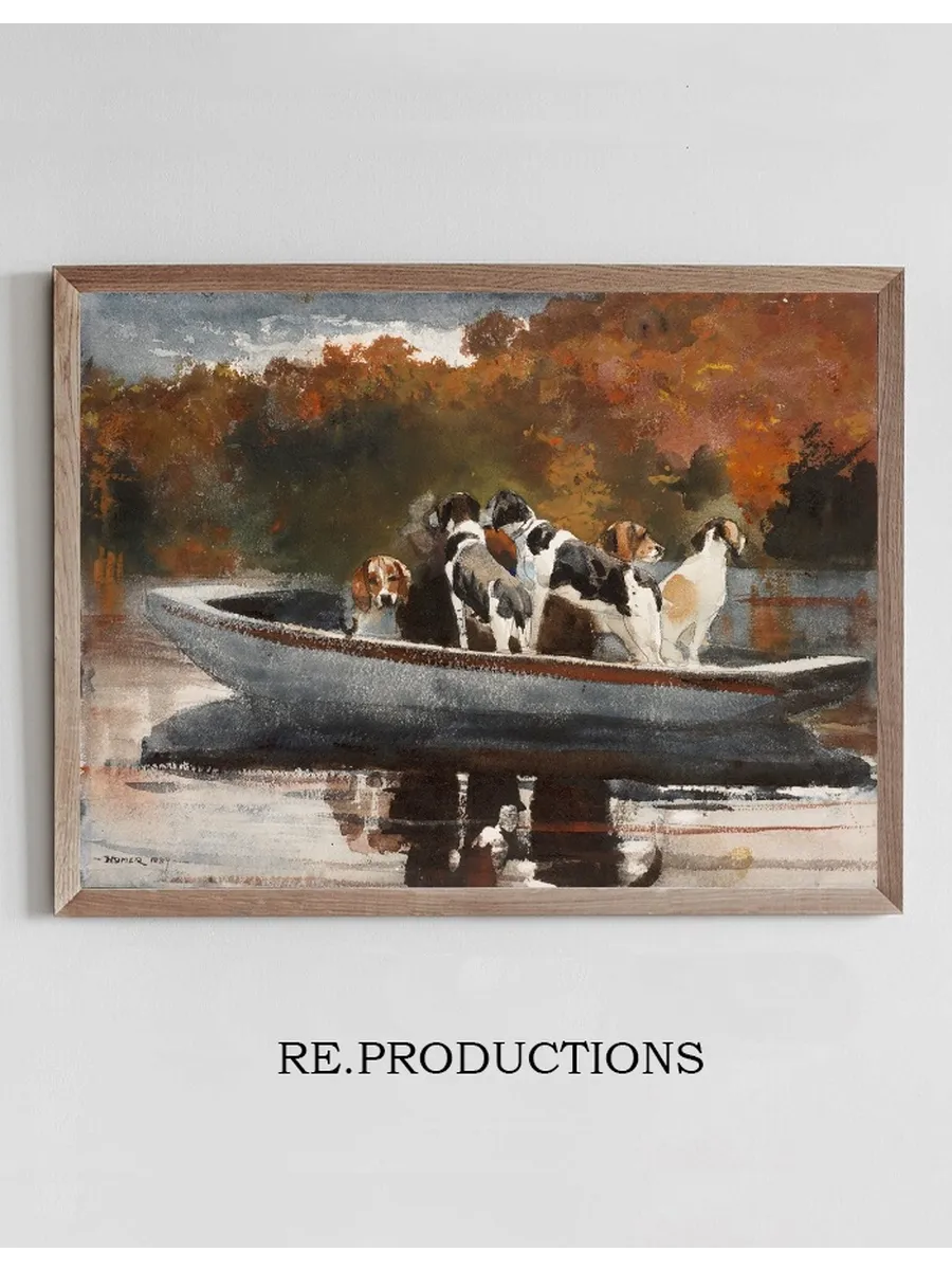 Hunting Dogs in Boat (Waiting for the Start)