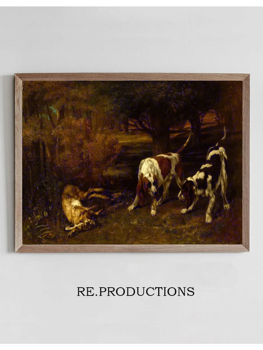 Hunting Dogs with Dead Hare