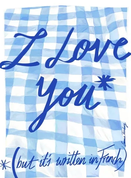 I Love You in French Blue