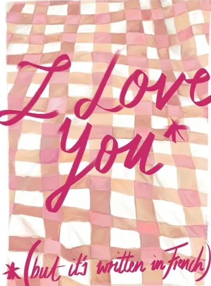 I Love You in French Pink