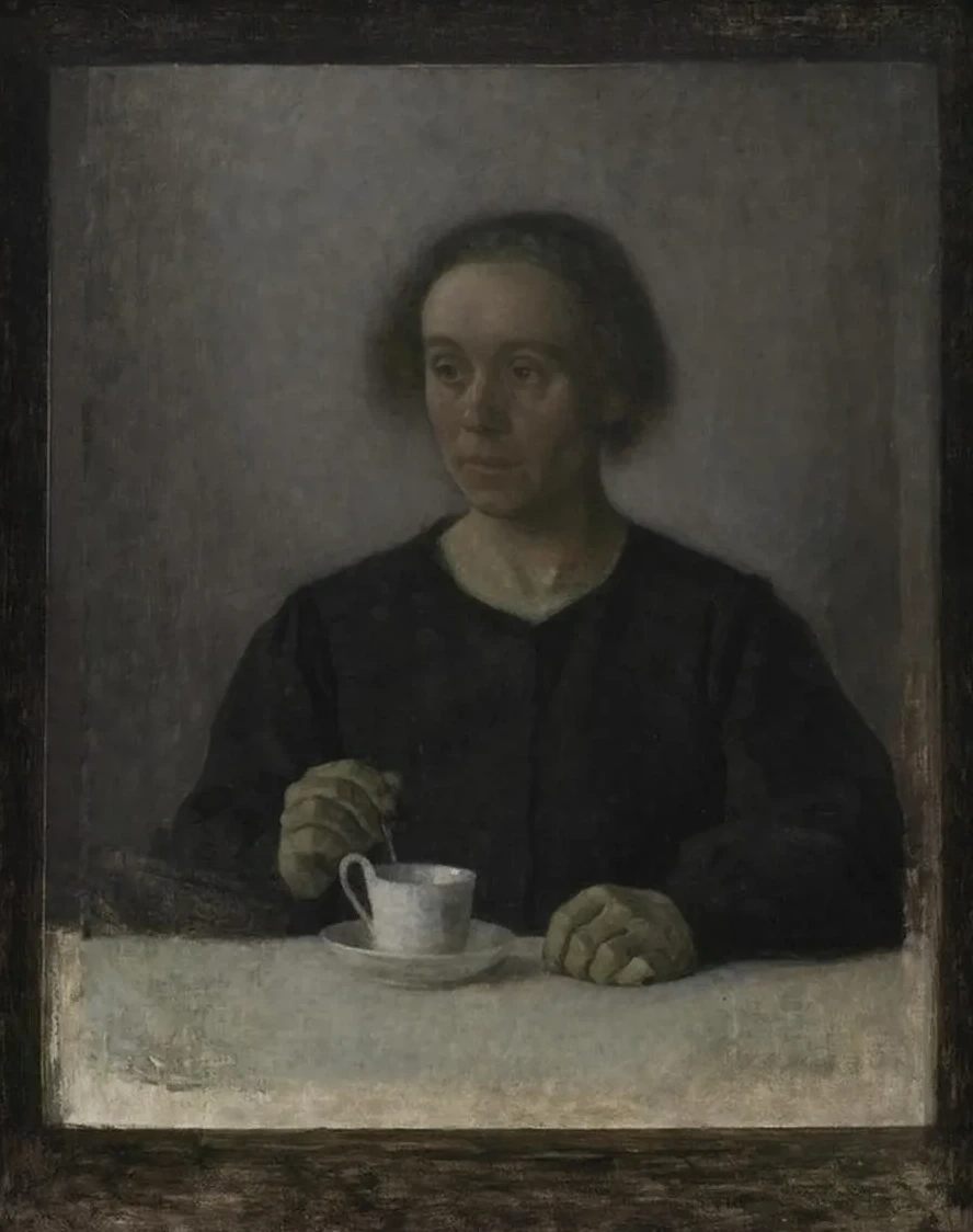 Ida Hammersh i, the Artist's Wife, with a Teacup