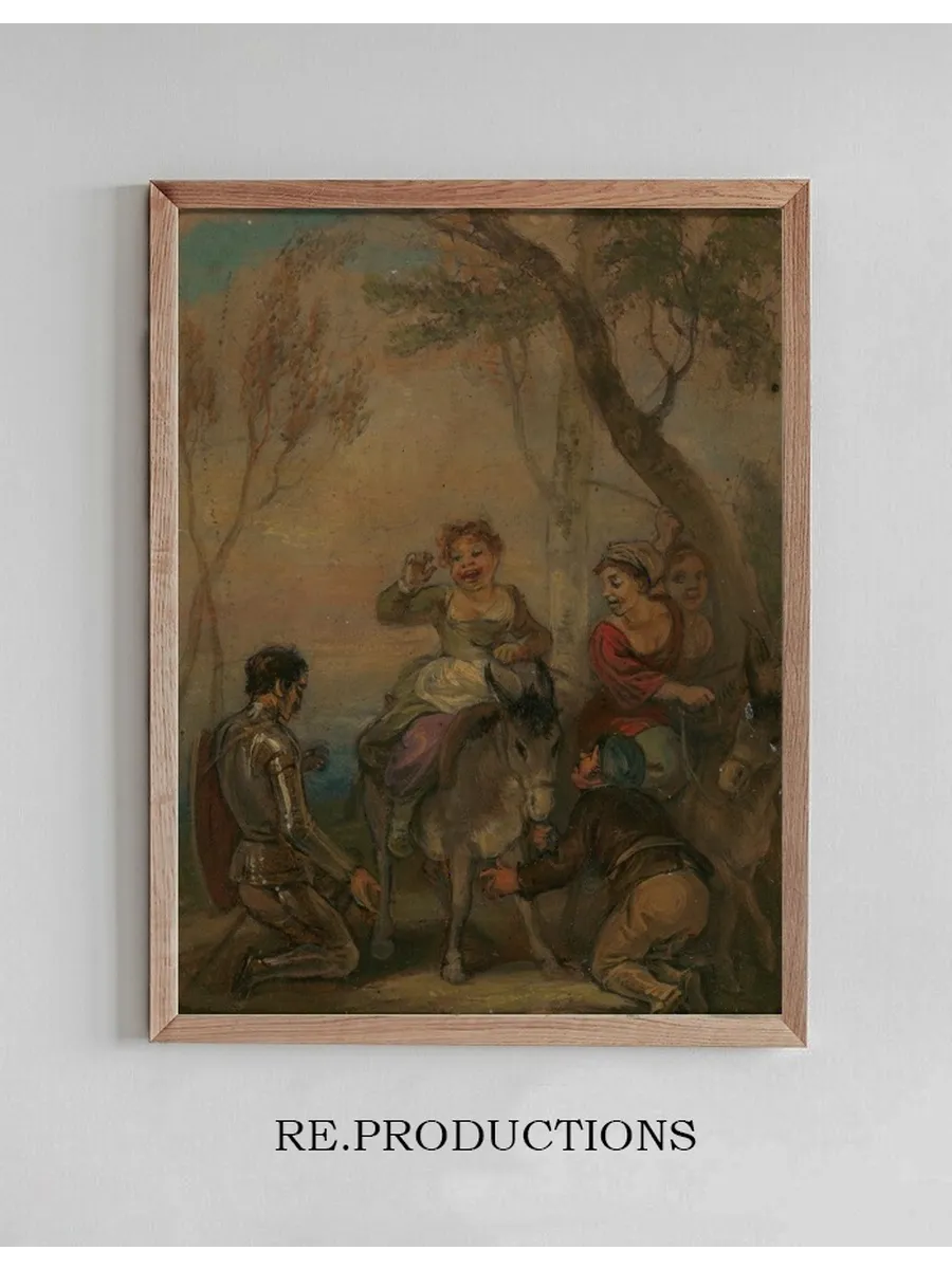 Illustration for Don Quixote (with Figures on a Donkey)