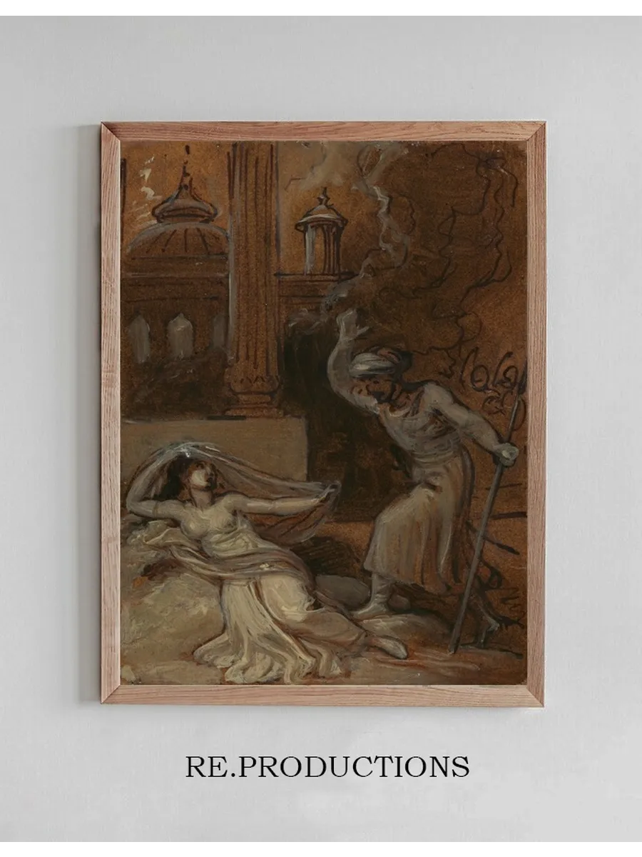 Illustration for an Eastern Romance, Possibly the Arabian Nights (with Female Figure Reclining at Left)