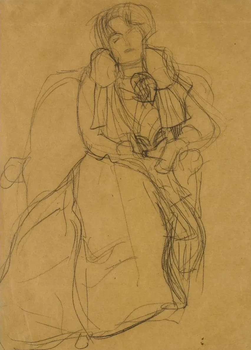 Im Lehnstuhl sitzend von vorne (Seated in an Armchair Seen Head - On)
