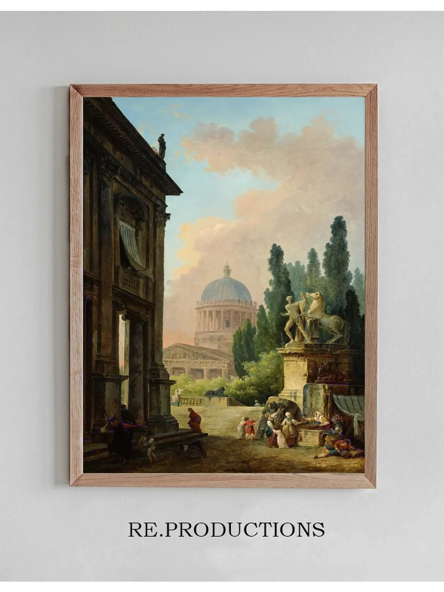 Imaginary View of Rome with the Horse - Tamer of the Monte Cavallo and a Church