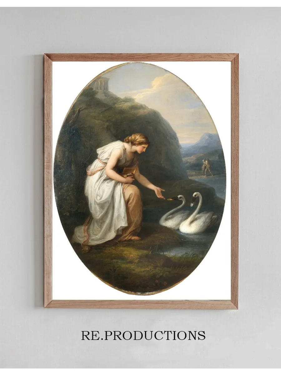 Immortalia, the Nymph of Immortality, Receiving Nameplates from Two Swans