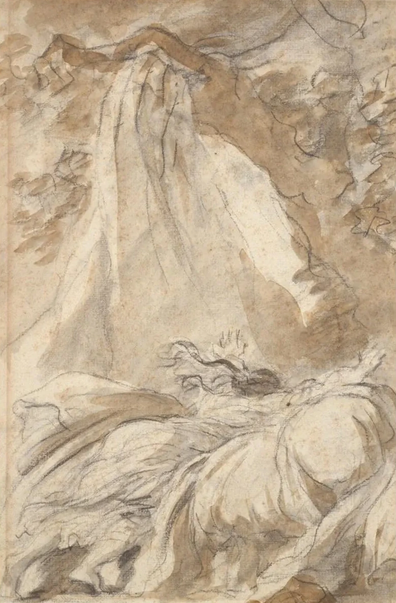 In Despair, Olympia Throws Herself on the Bed, Illustration for Canto X, Verse 27, of Lodovico Ariosto's Orlan