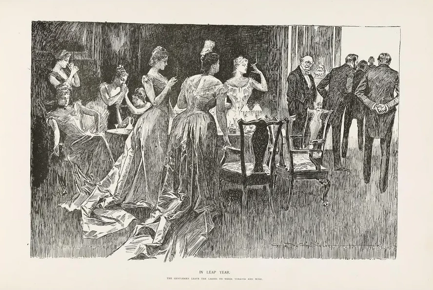 In Leap Year the Gentlemen Leave the Ladies to Their Tobacco and Wine