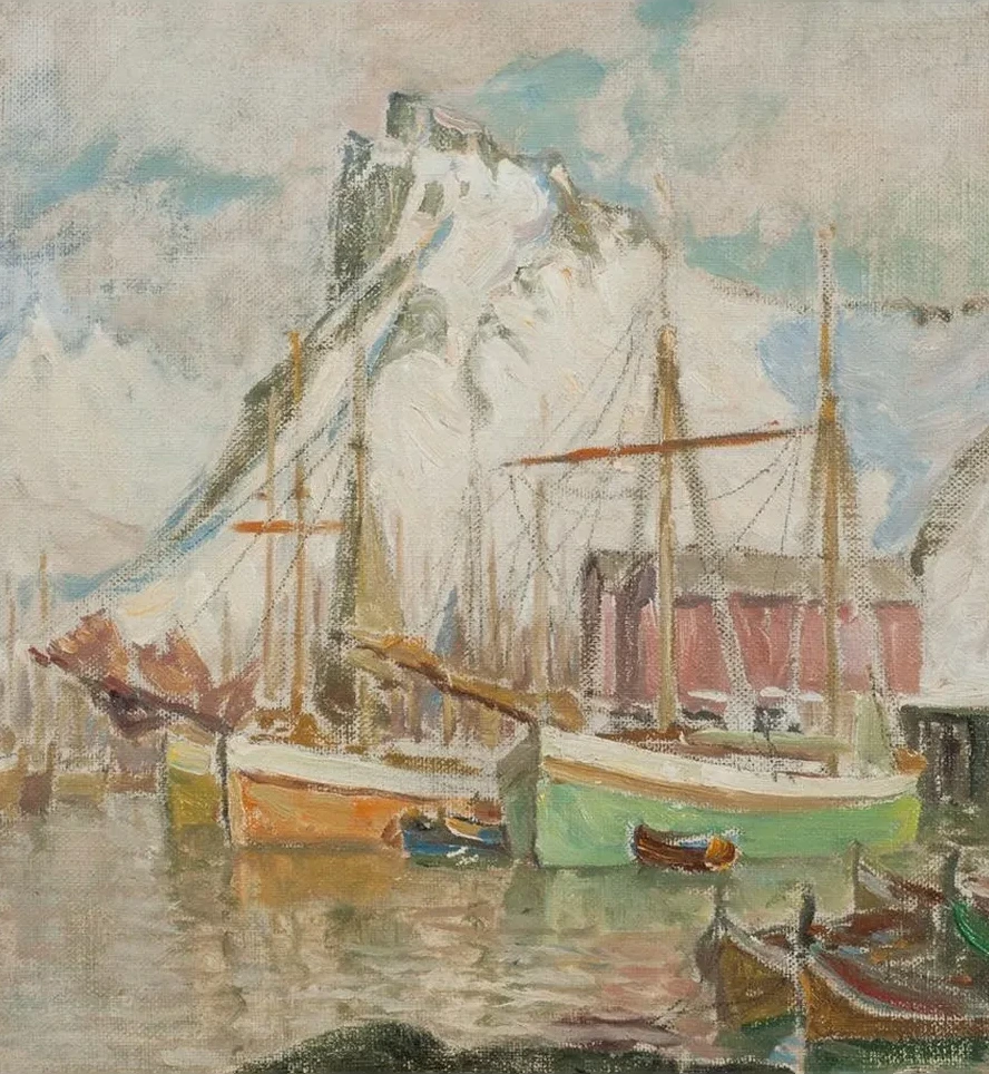In the Harbour, Svolvaer. Study from Lofoten