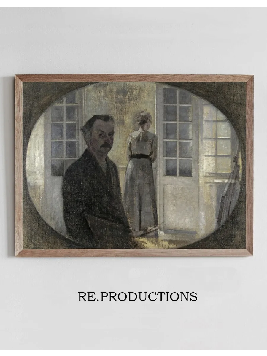 Interi r Med Kunstneren Og Hans Hustru (Double Portrait Of The Artist And His Wife, Seen Through A Mirror)