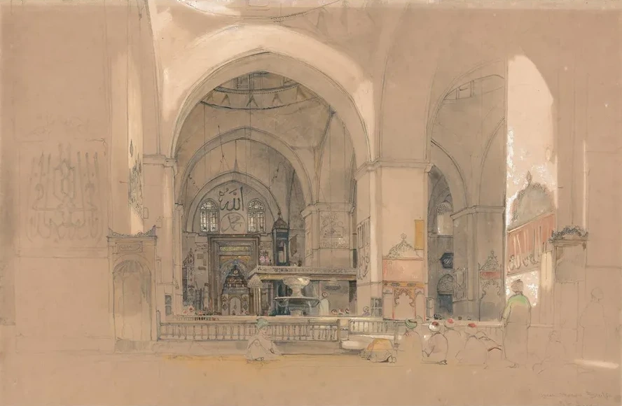 Interior of the Great Mosque, (Ulucami) Bursa, Turkey