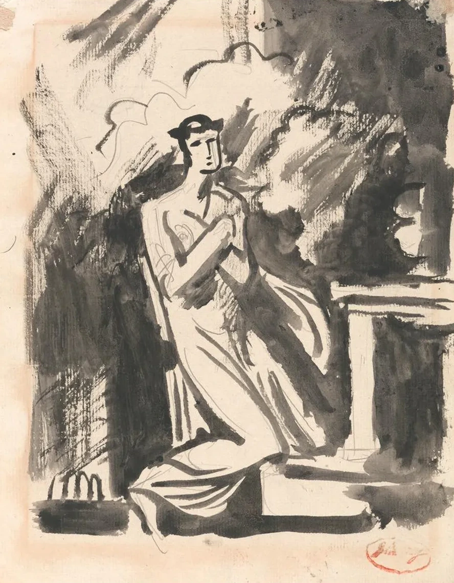 Iphigenia Kneeling Over an Altar