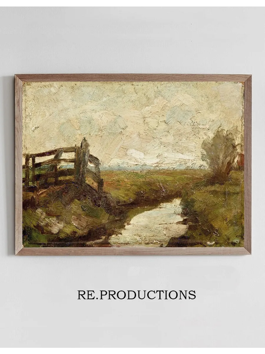 Irrigation Ditch with Wood Gate at Left