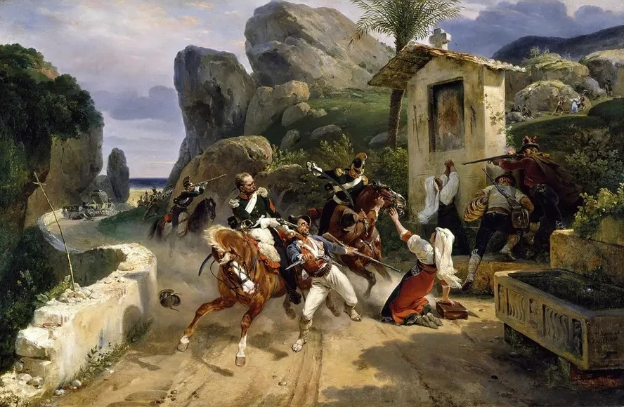 Italian Brigands Surprised By Papal Troops