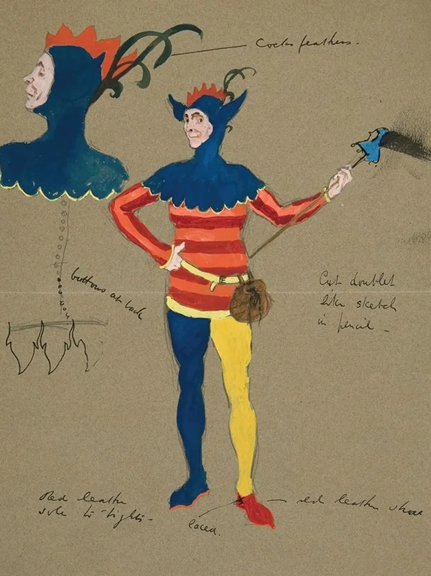 Jester, costume sketch for Henry Irving's Planned Production of King Richard II