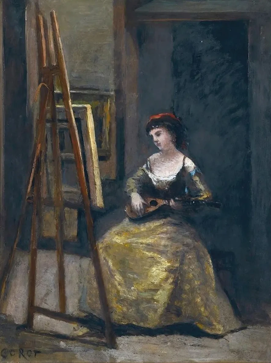 Jeune Femme Jouant De La Mandoline