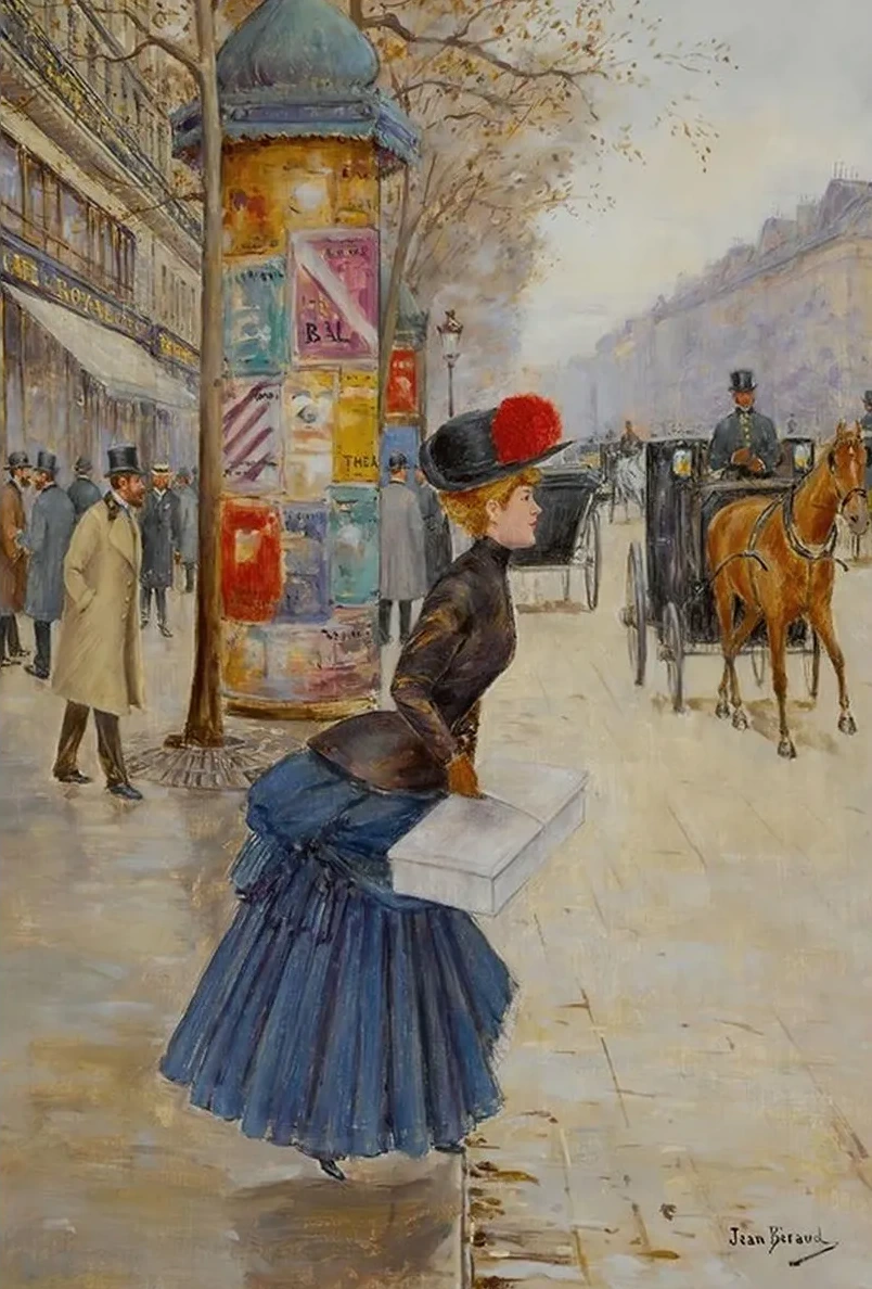 Jeune Femme Traversant Le Boulevard