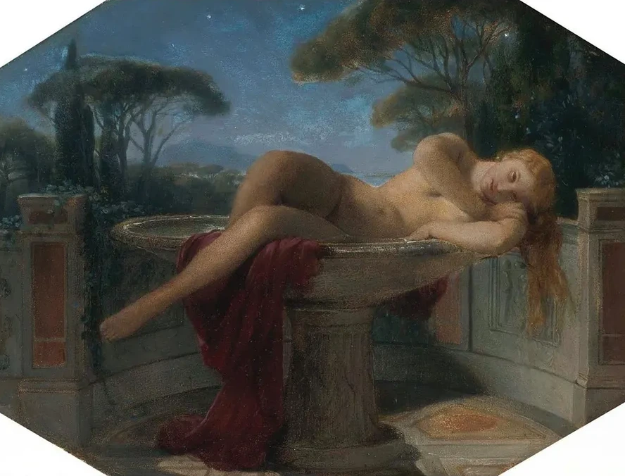 Jeune Fille Dans Une Vasque