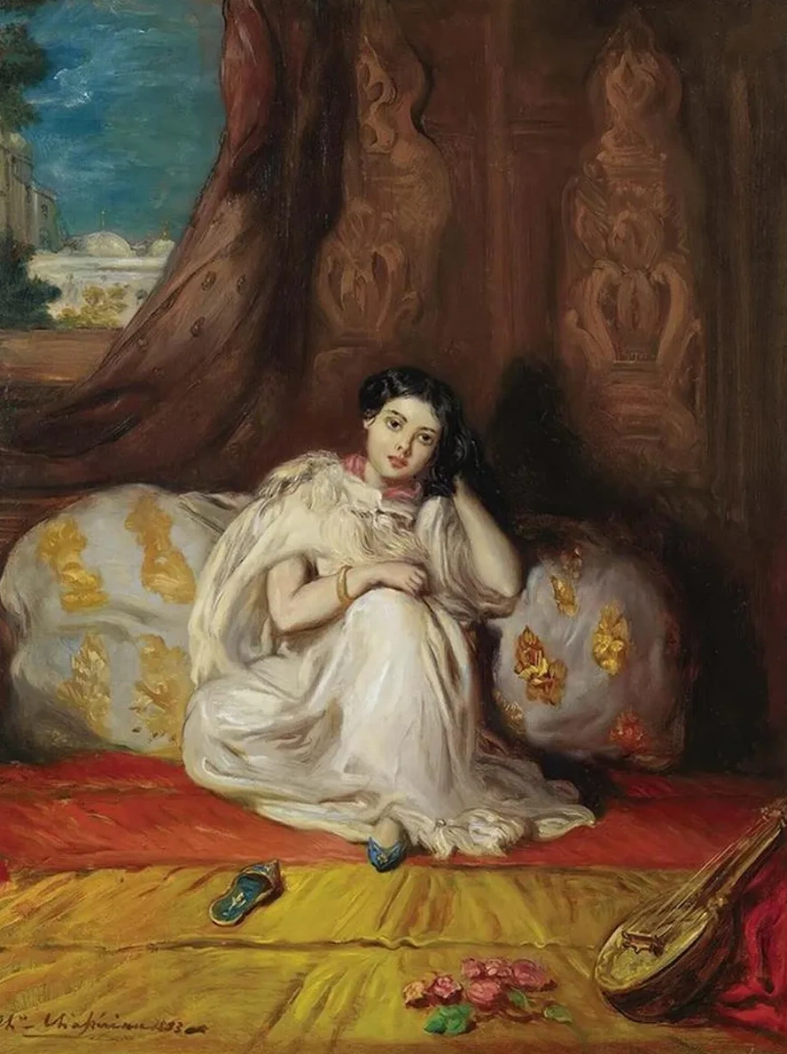 Jeune Fille Mauresque, Assise Dans Un Riche Int rieur (Alm e)