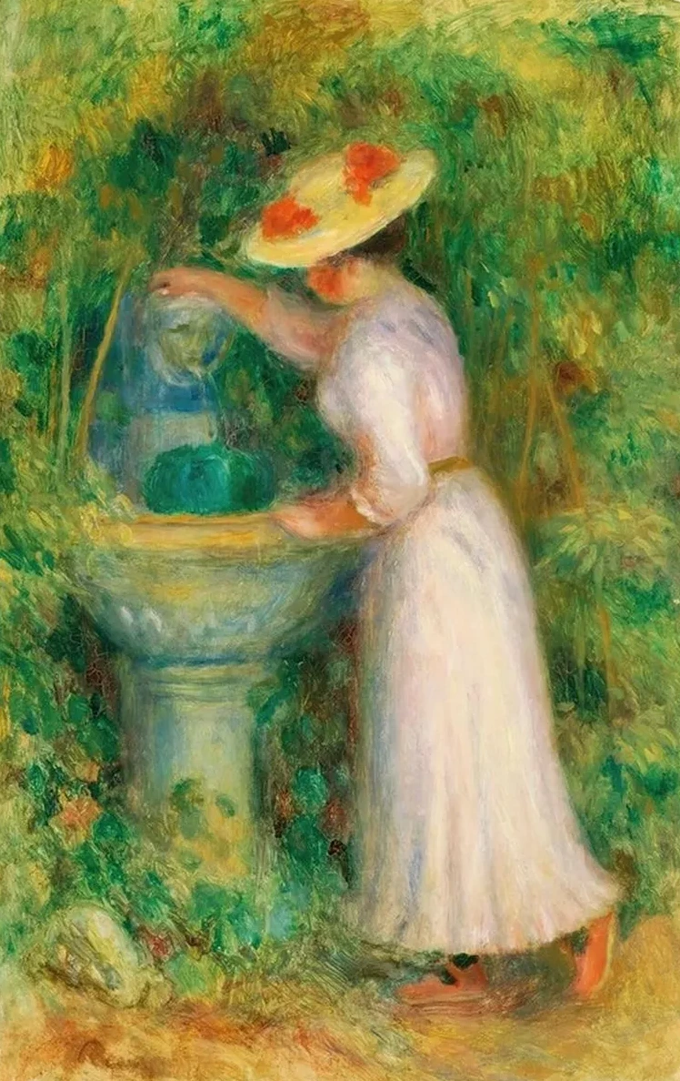 Jeune Fille Pr's D une Fontaine