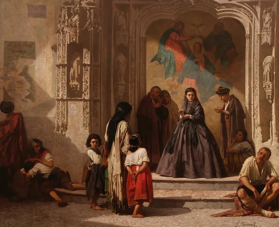 Jeune Femme Faisant la Charit L Entr E de la Chapelle de L H Pital San Sebastian Cordoue