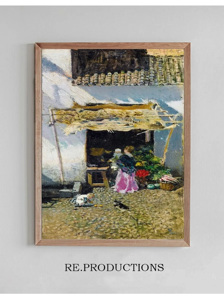 Jeune Femme la Jupe Lilas, Devant Une Choppe de L Gumes