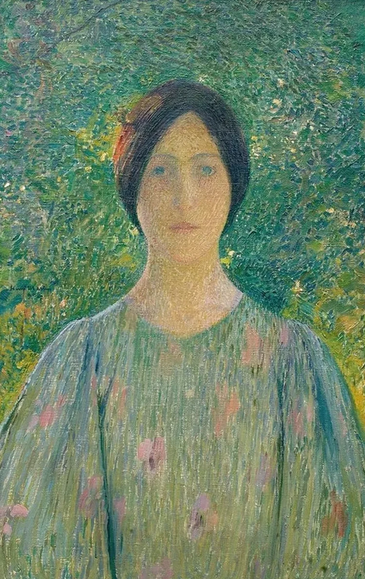 Jeune Femme la Robe Fleurie