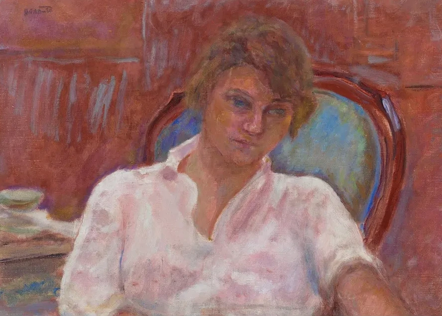 Jeune Femme R Vant Dans Un Fauteuil, Harmonie Rose