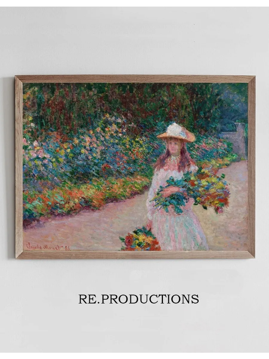 Jeune Fille Dans le Jardin de Giverny