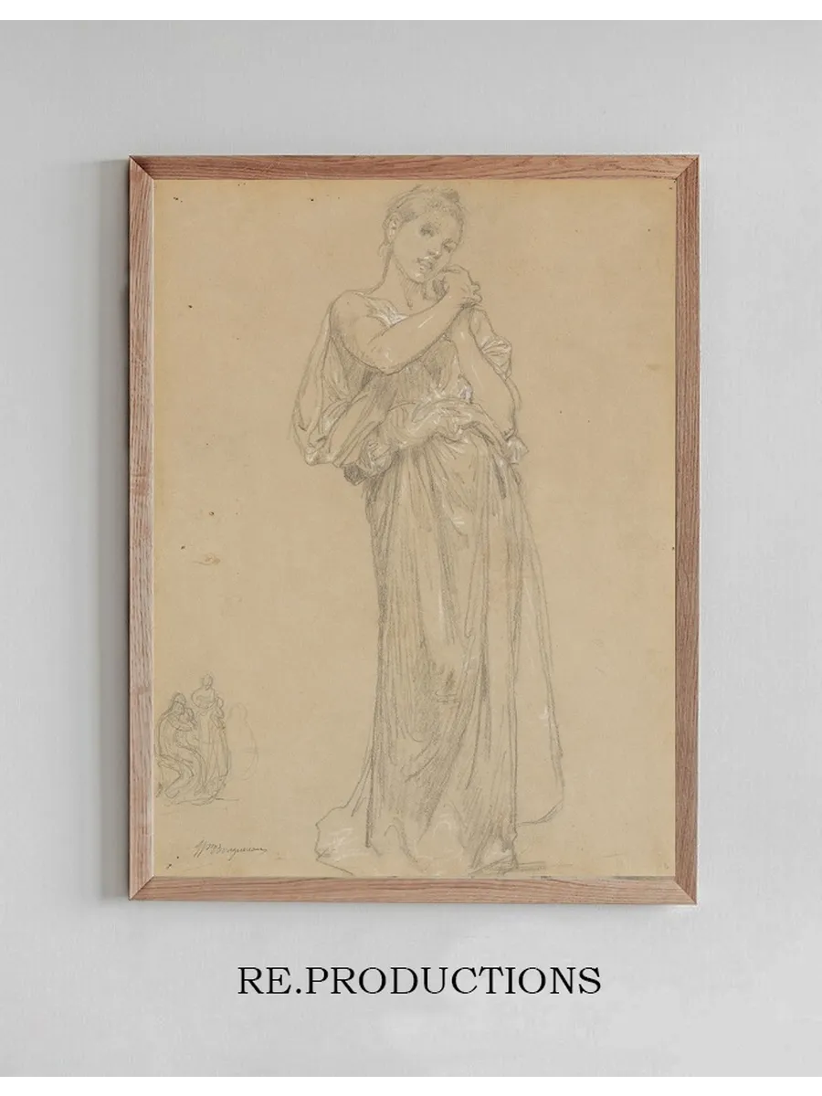 Jeune Fille Drap E et Un Groupe de Figures, Tude Pour Premiers Bijoux