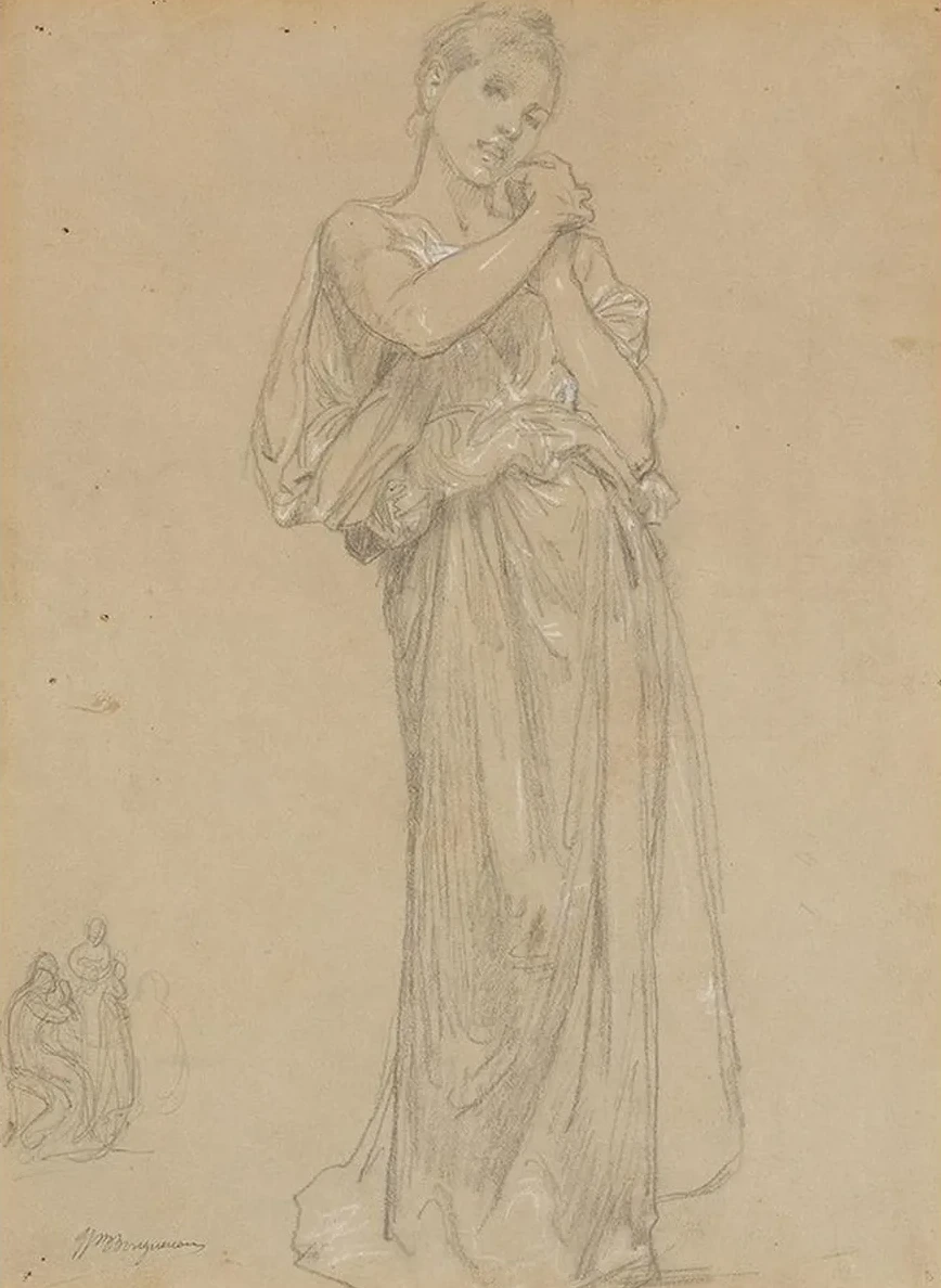 Jeune Fille Drap E et Un Groupe de Figures, Tude Pour Premiers Bijoux