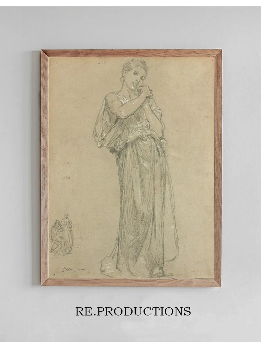 Jeune Fille Drap E et Un Groupe de Figures, Tude Pour Premiers Bijoux