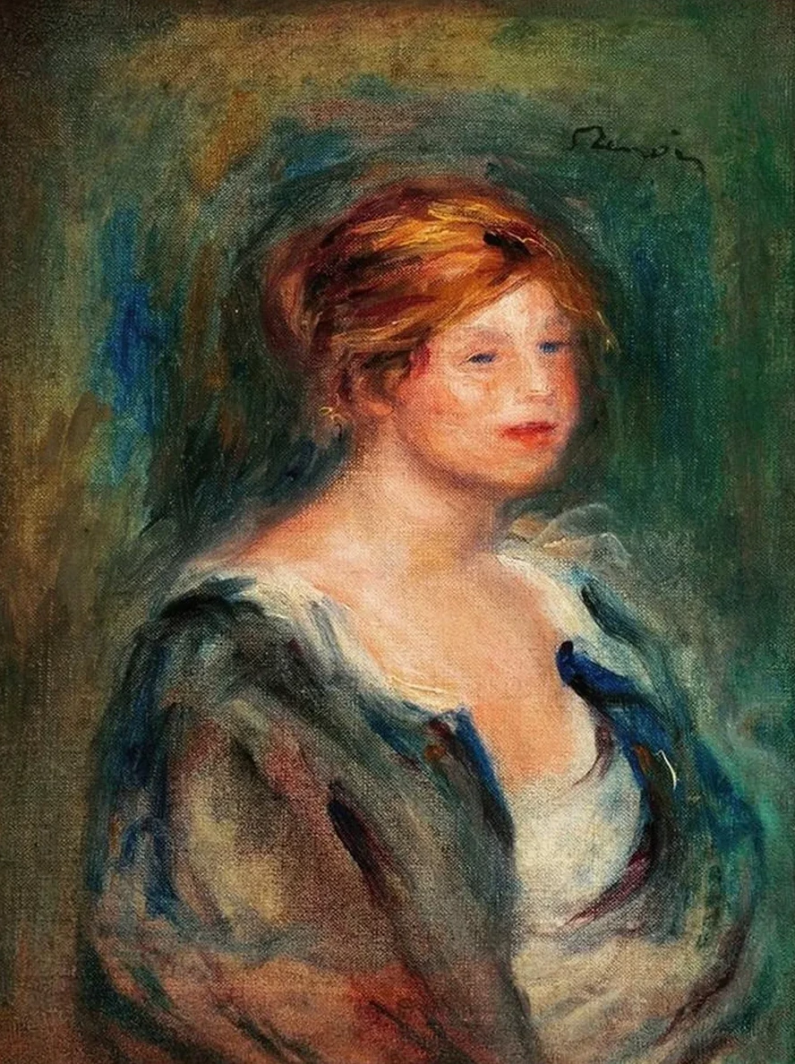Jeune Fille En Bleu (T Te de Femme Blonde)