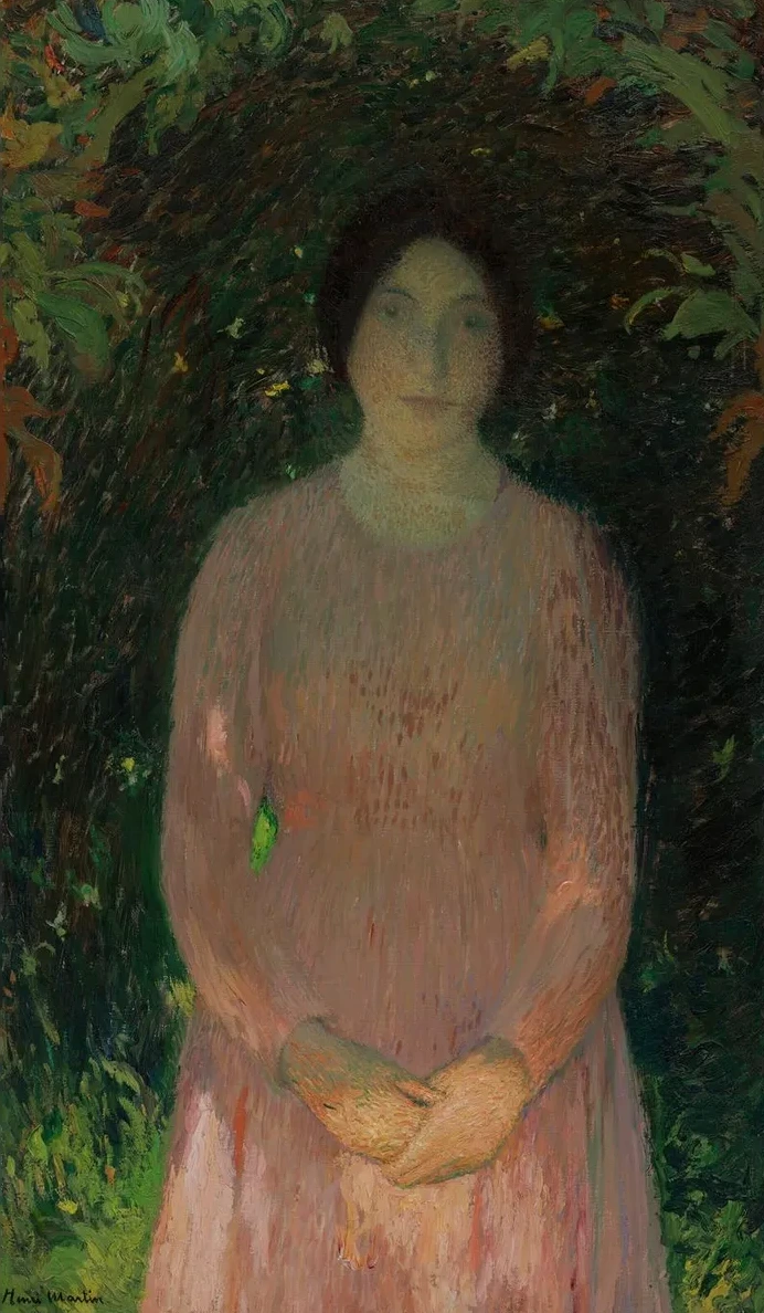 Jeune Fille En Rose Sous Une Vo Te de Feuillage