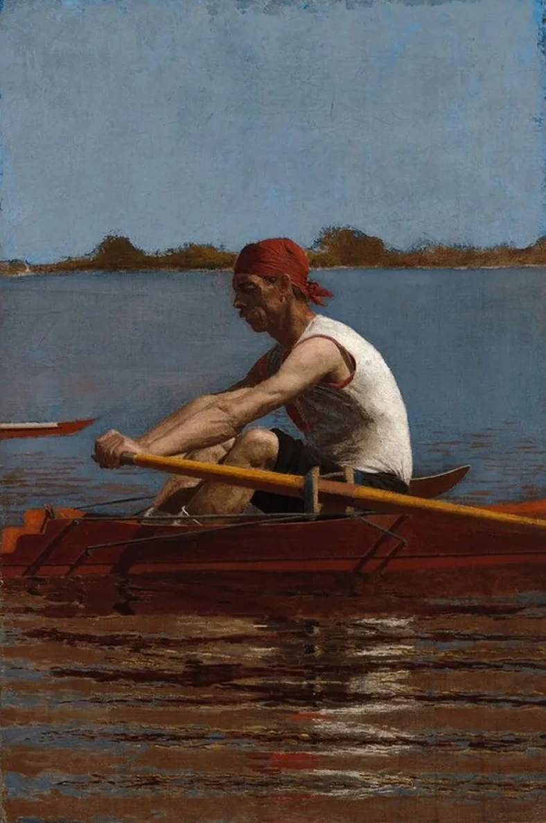 John Biglin in a SingleScull