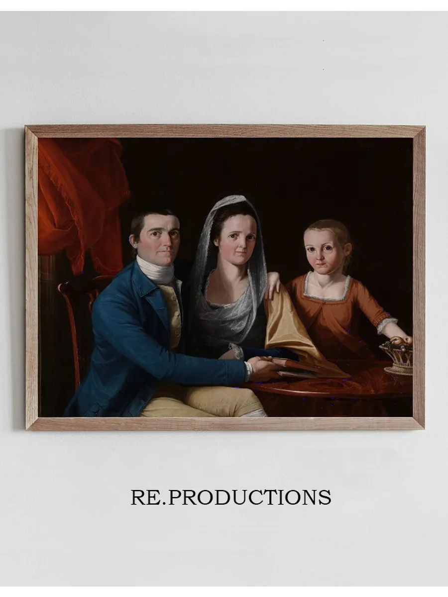 Jonathan Trumbull, Jr. with Mrs. Trumbull (Eunice Backus) and Faith Trumbull