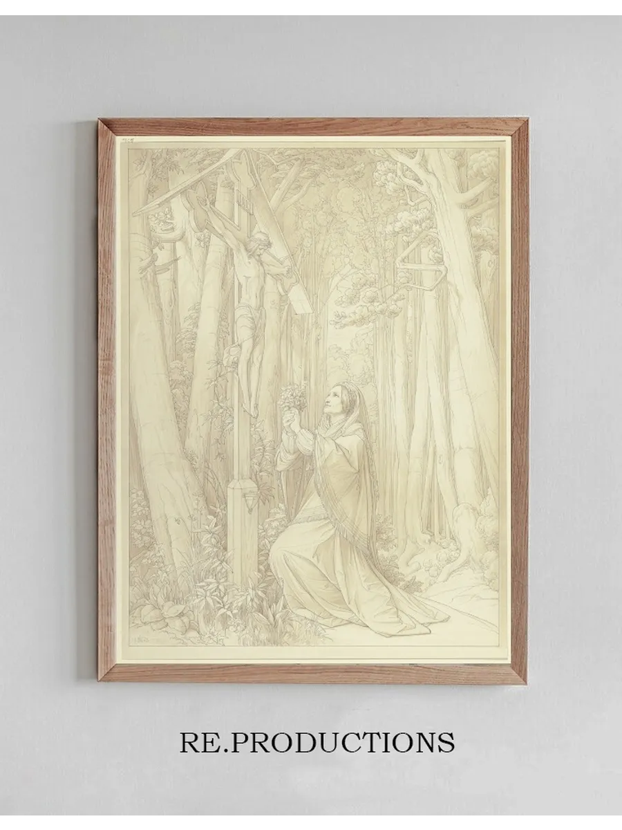 Josephine Brentano IM Wald Ein Kruzifix Verehrend