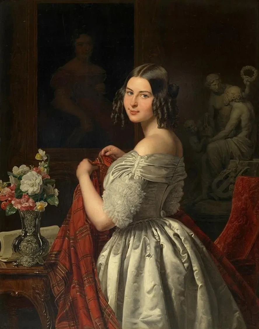 Junge Dame bei der Toilette