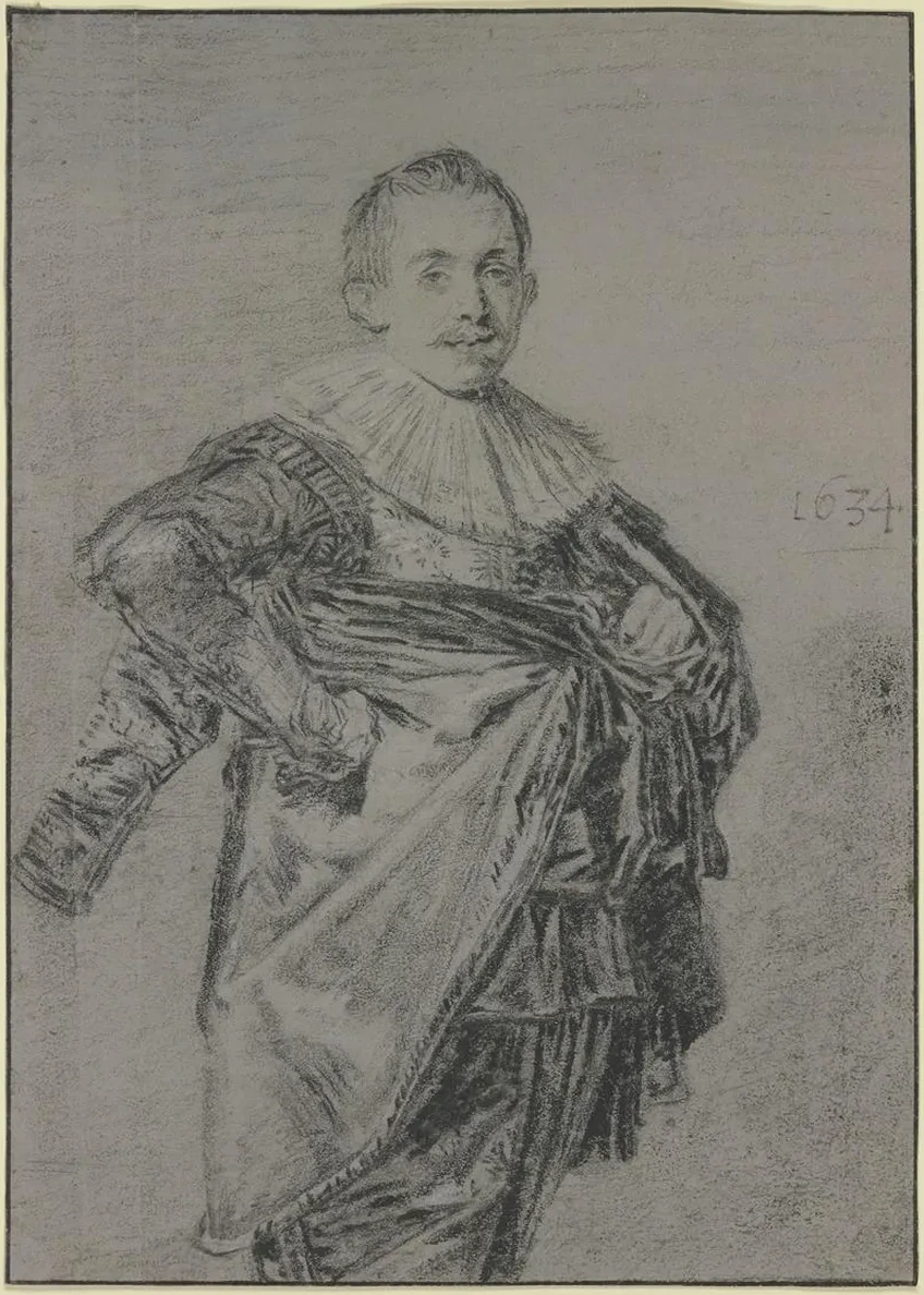 Junger Stehender Mann Mit Mantel Und Glatter Halskrause, Kniest Ck