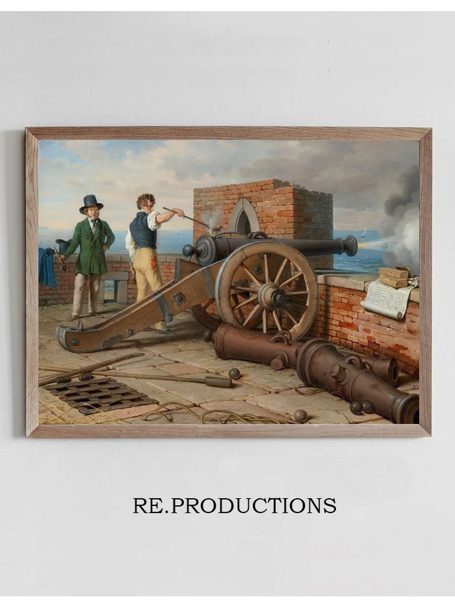 K Nstlerfreunde L Sen Einen Kanonenschuss Auf Der Festung Michele Bei Ostia (ferdinand Jagemann Und Peter Kraf