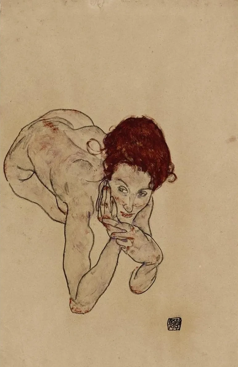 Kauernder Weiblicher Akt (crouching Female Nude)