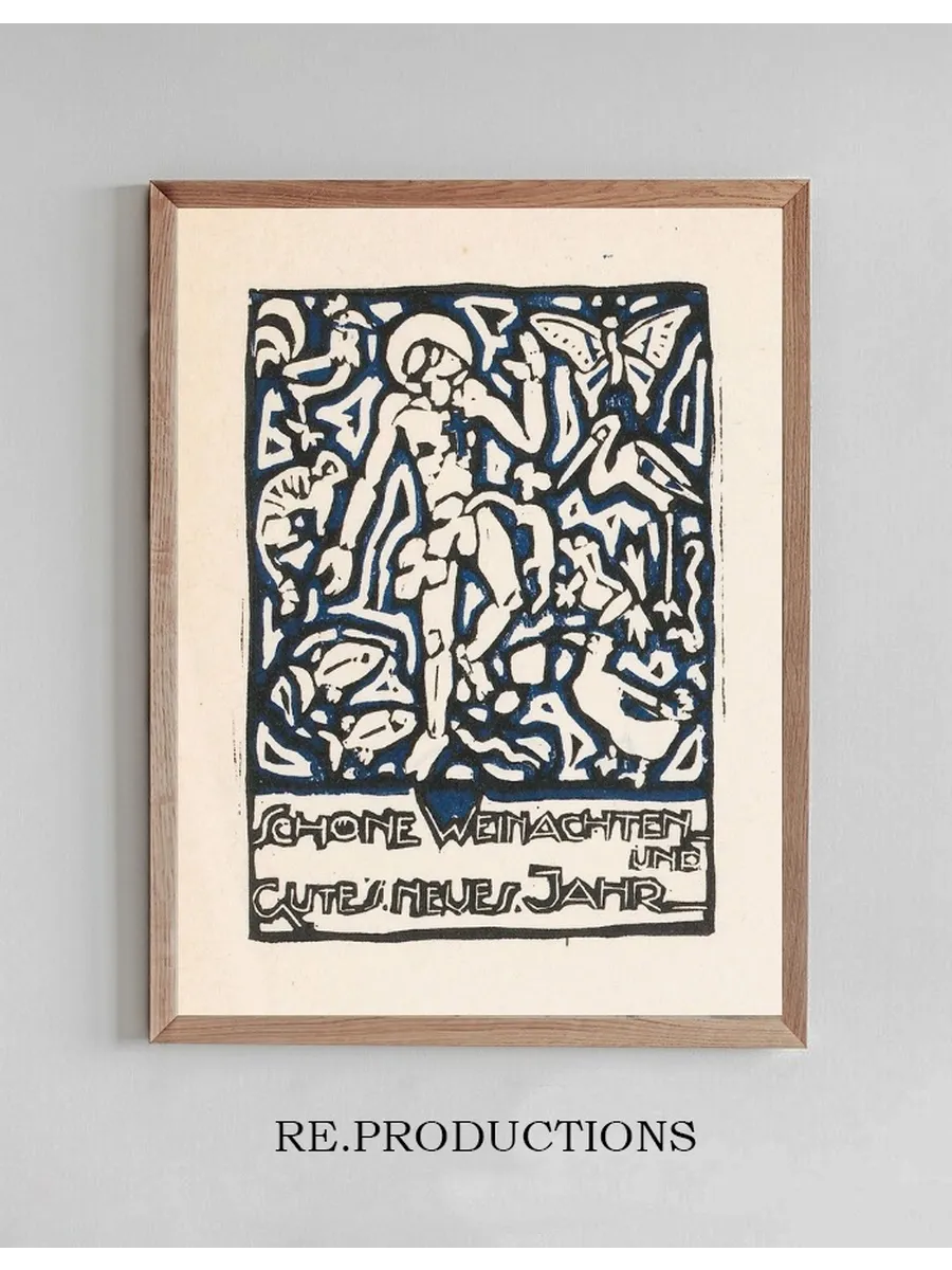 Kerstkaart Met Menselijke Figuur En Dieren
